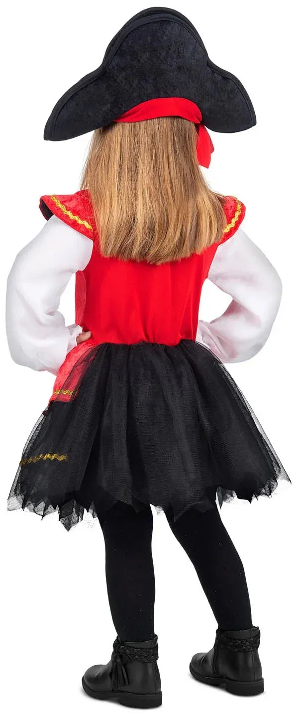 Disfraz de Pirata Rojo para Niña con Falda de Tul - Image 2