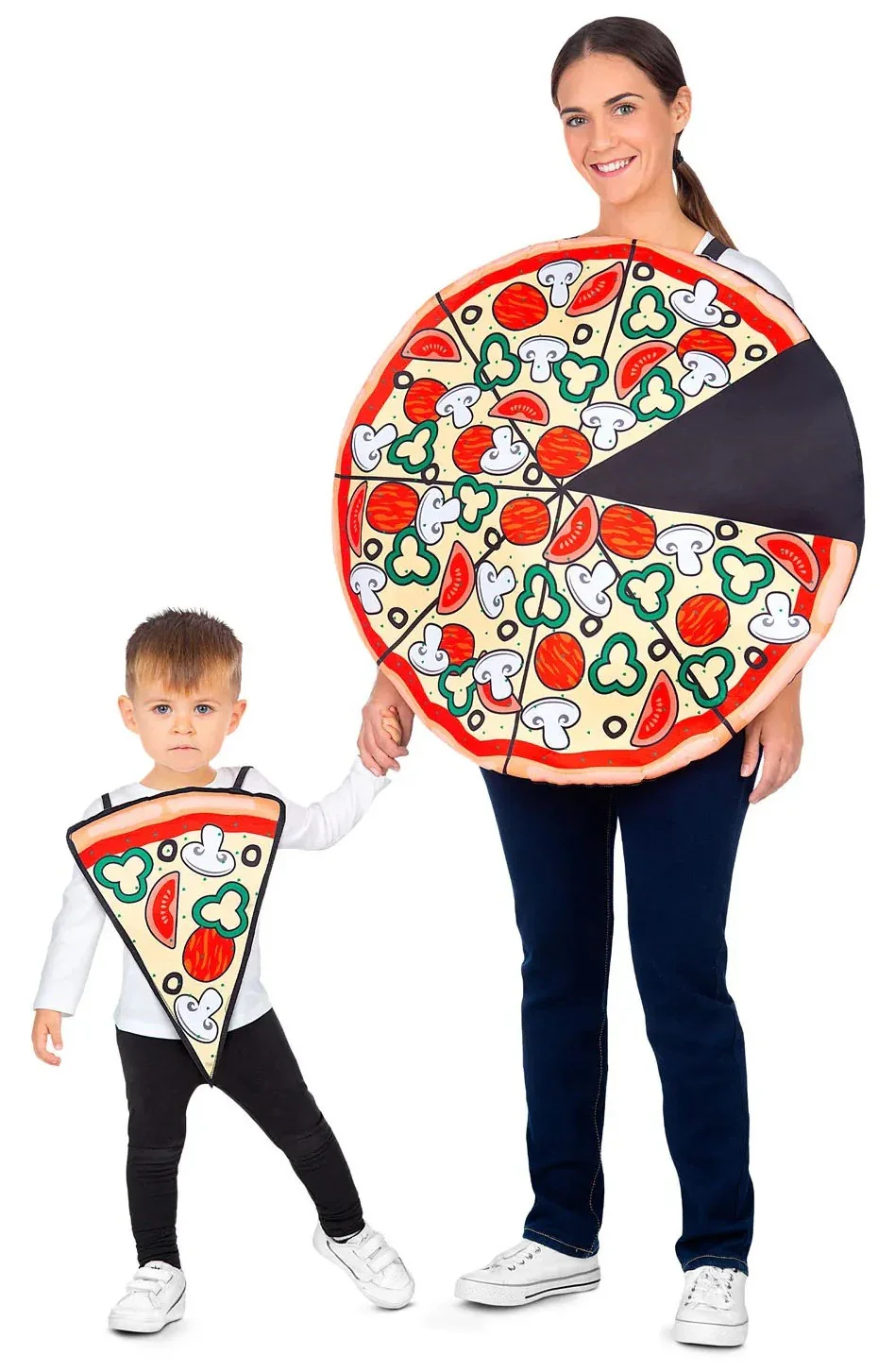 Disfraz de Pizza y Porción para Adulto y Niño