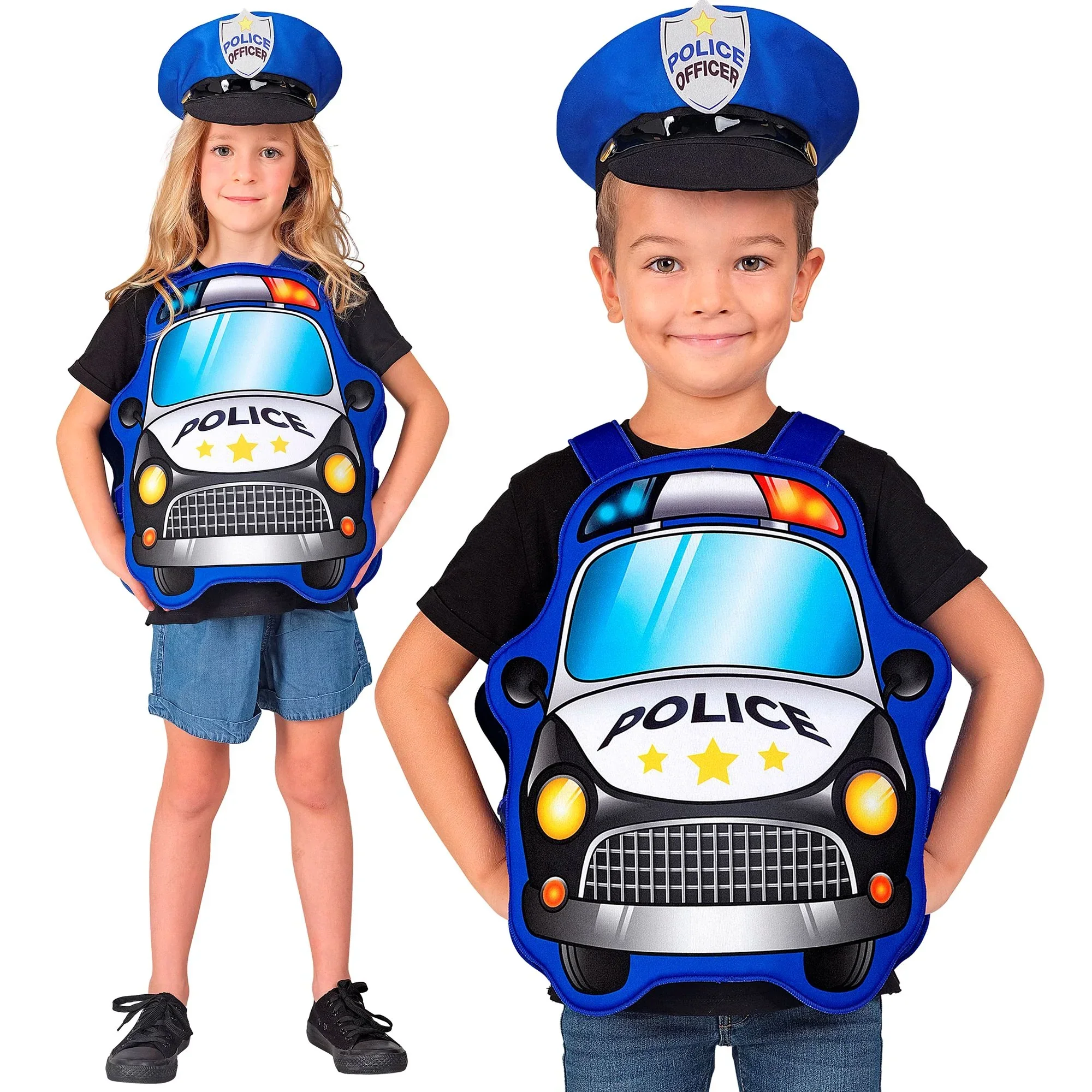 Disfraz de Policía con Coche Patrulla Infantil