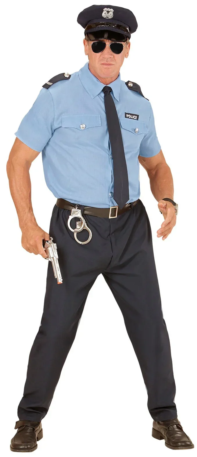 Disfraz de Policía con Manga Corta para Hombre - Image 3