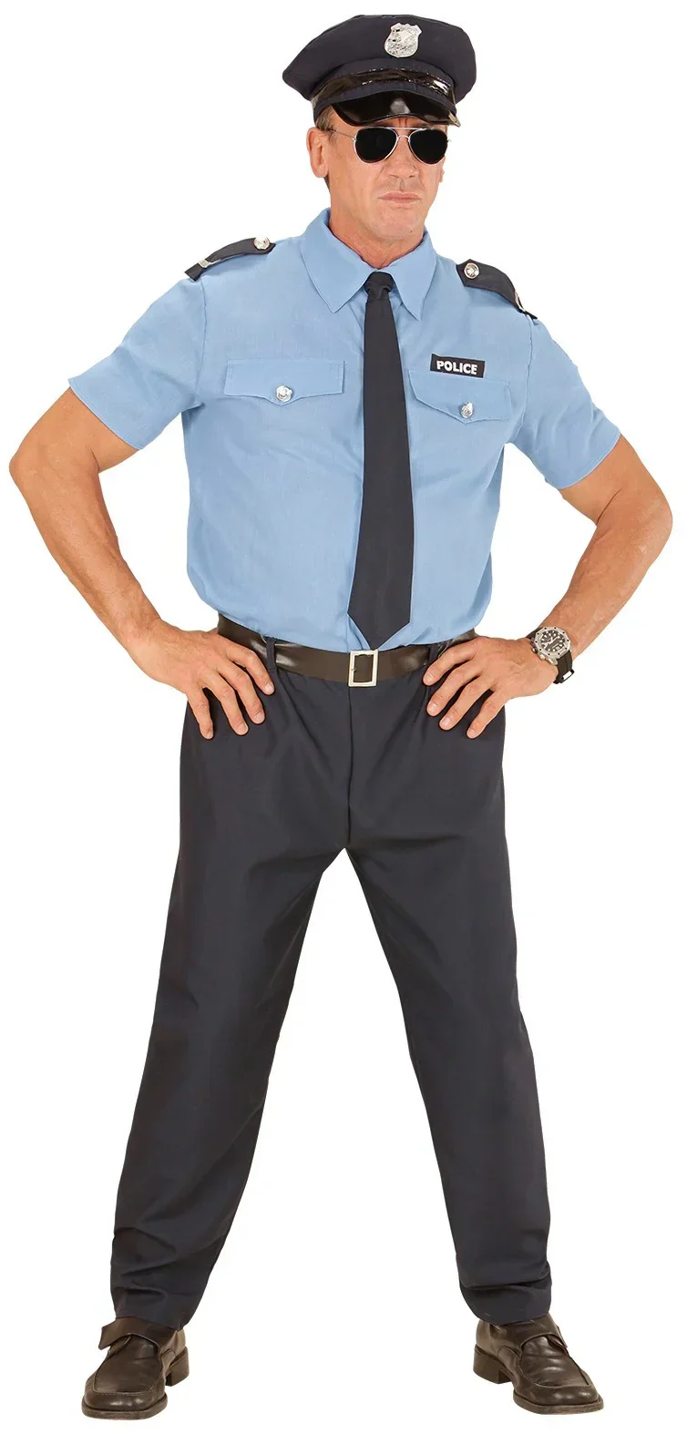 Disfraz de Policía con Manga Corta para Hombre - Image 4