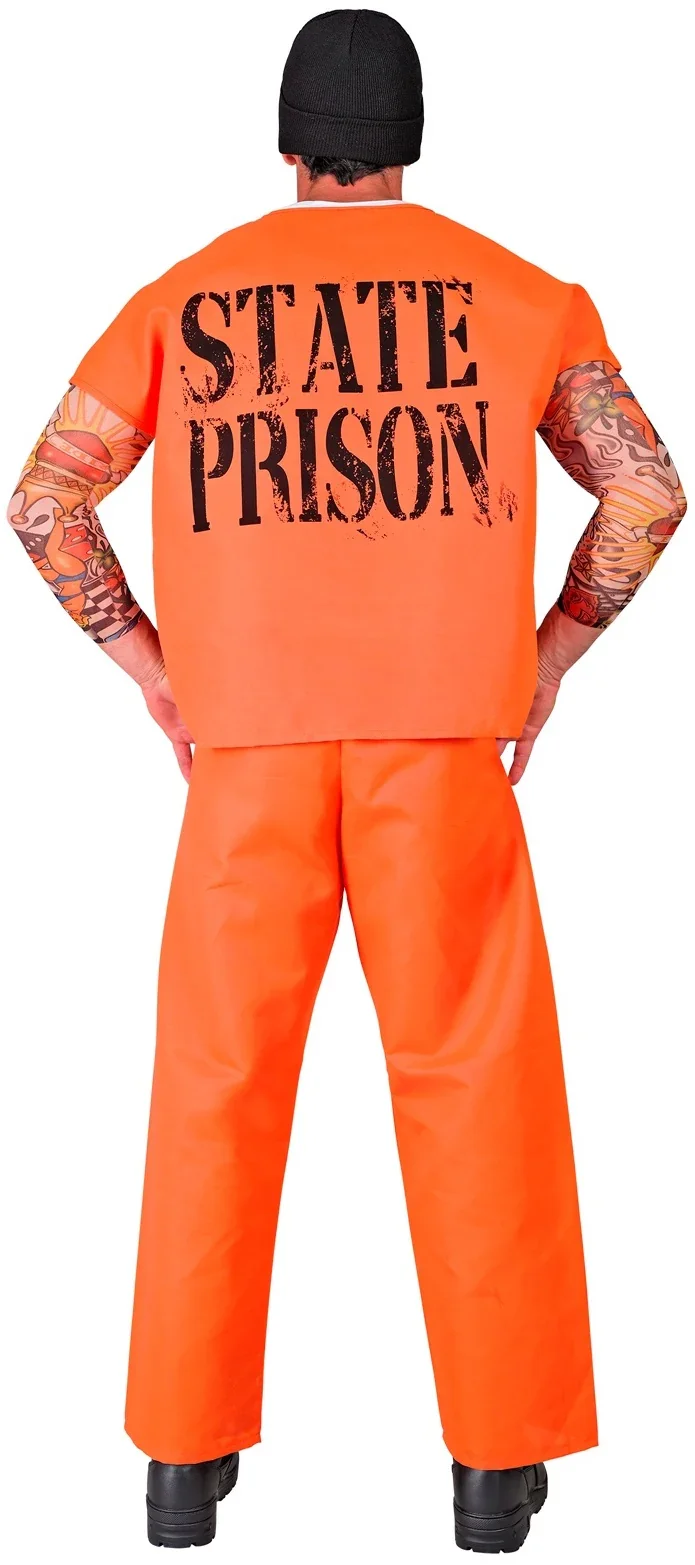 Disfraz de Preso Naranja Manga Corta para Hombre - Image 2