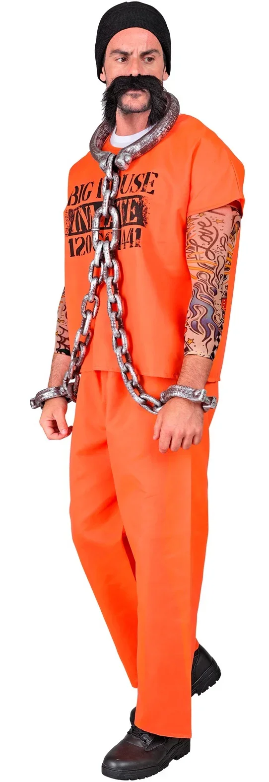 Disfraz de Preso Naranja Manga Corta para Hombre - Image 3