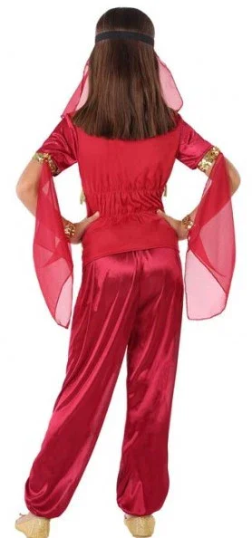 Disfraz de Princesa Árabe Rojo para Niña - Image 2