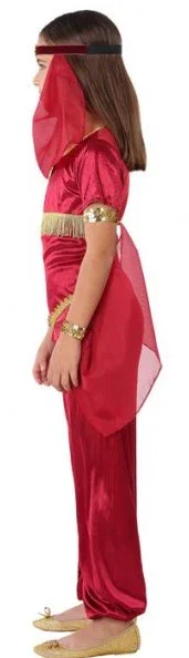 Disfraz de Princesa Árabe Rojo para Niña - Image 3