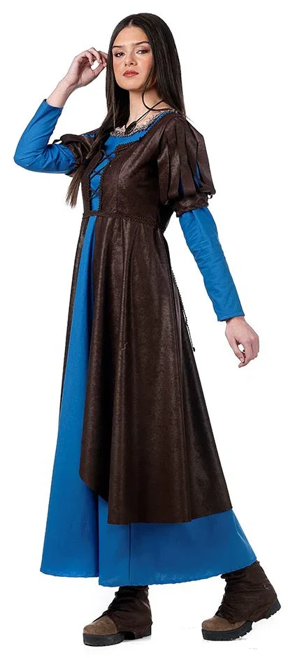 Disfraz de Princesa Medieval Azul Largo para Mujer - Image 3