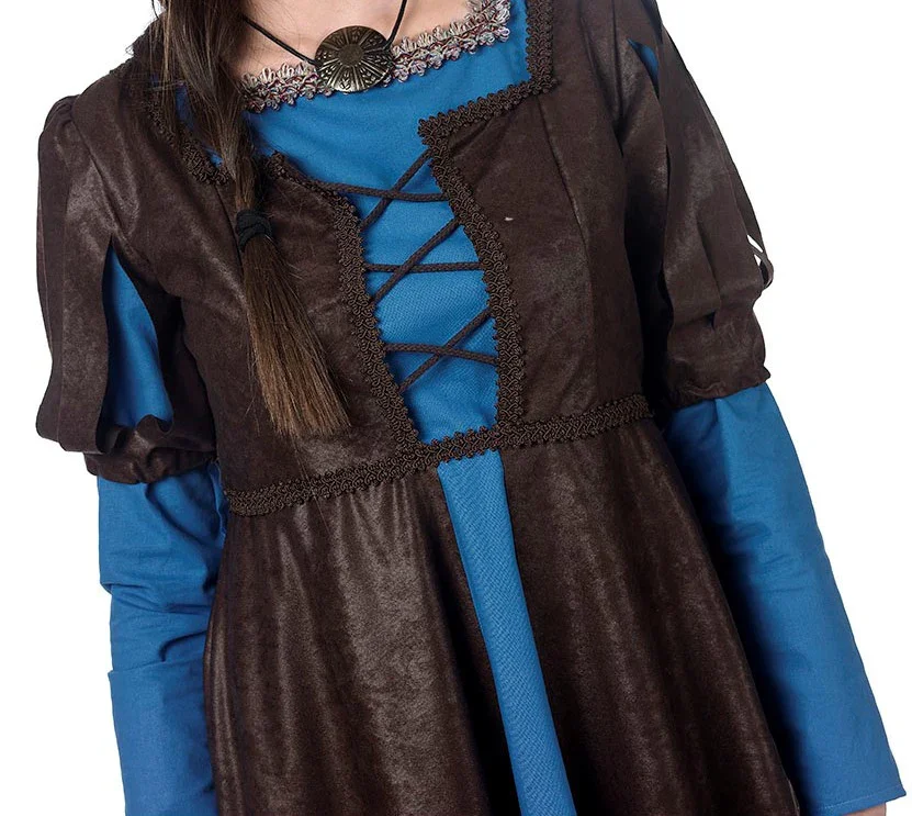 Disfraz de Princesa Medieval Azul Largo para Mujer - Image 4