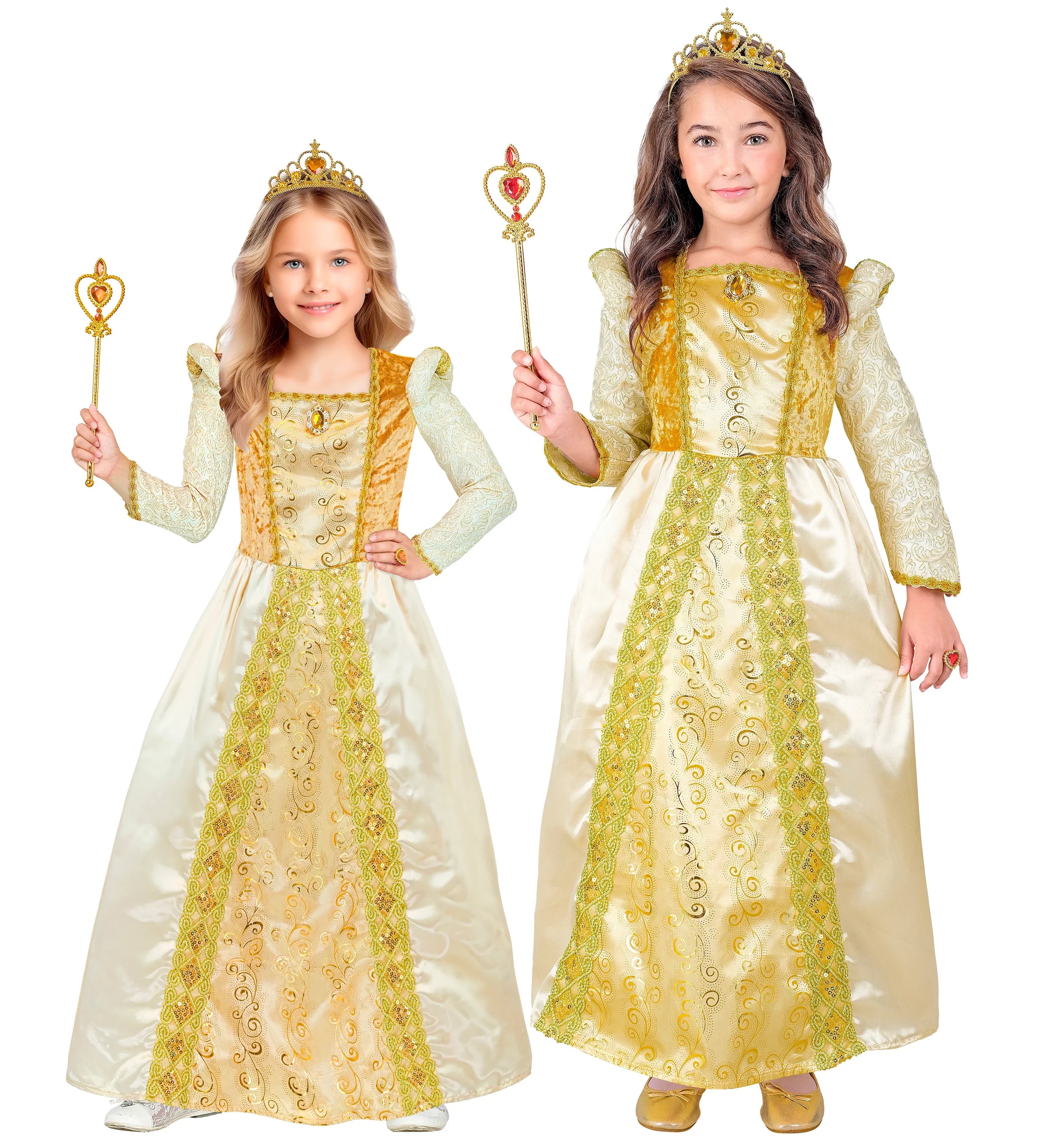Disfraz de Princesa Medieval Dorado para Niña - Image 5