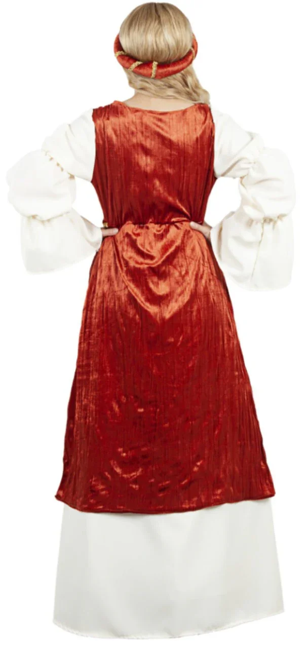 Disfraz de Princesa Medieval Rojo para Mujer - Image 2