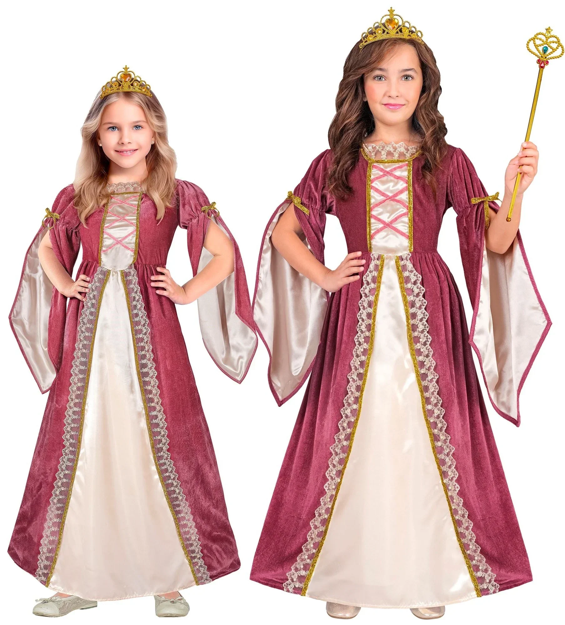 Disfraz de Princesa Medieval Rosa para Niña - Image 4