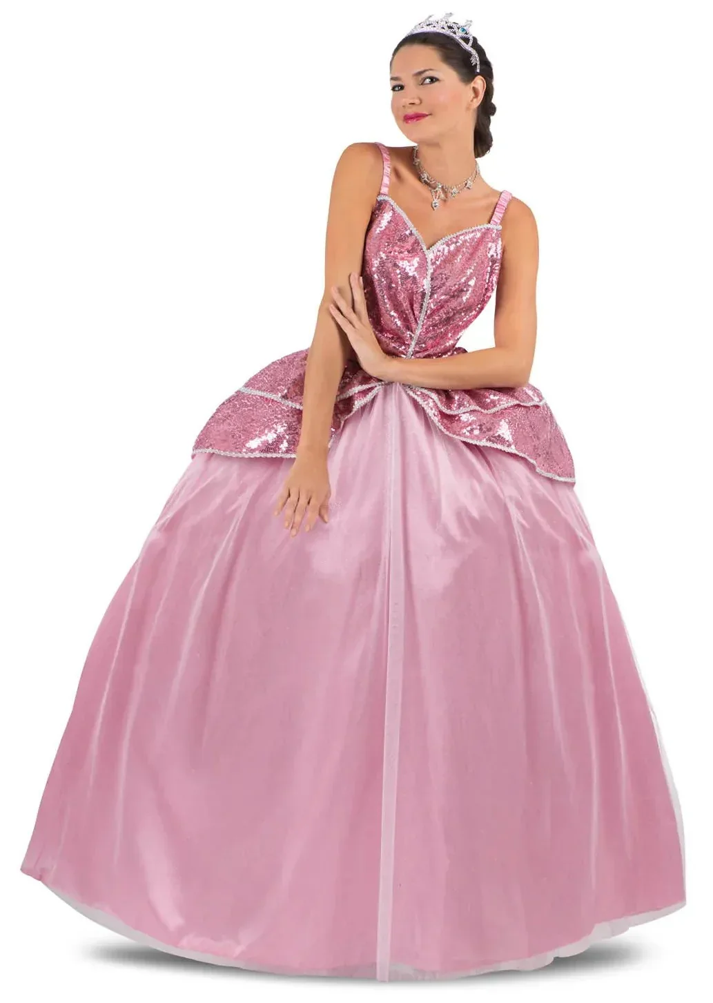 Disfraz de Princesa Rosa con Lentejuelas para Mujer - Image 3