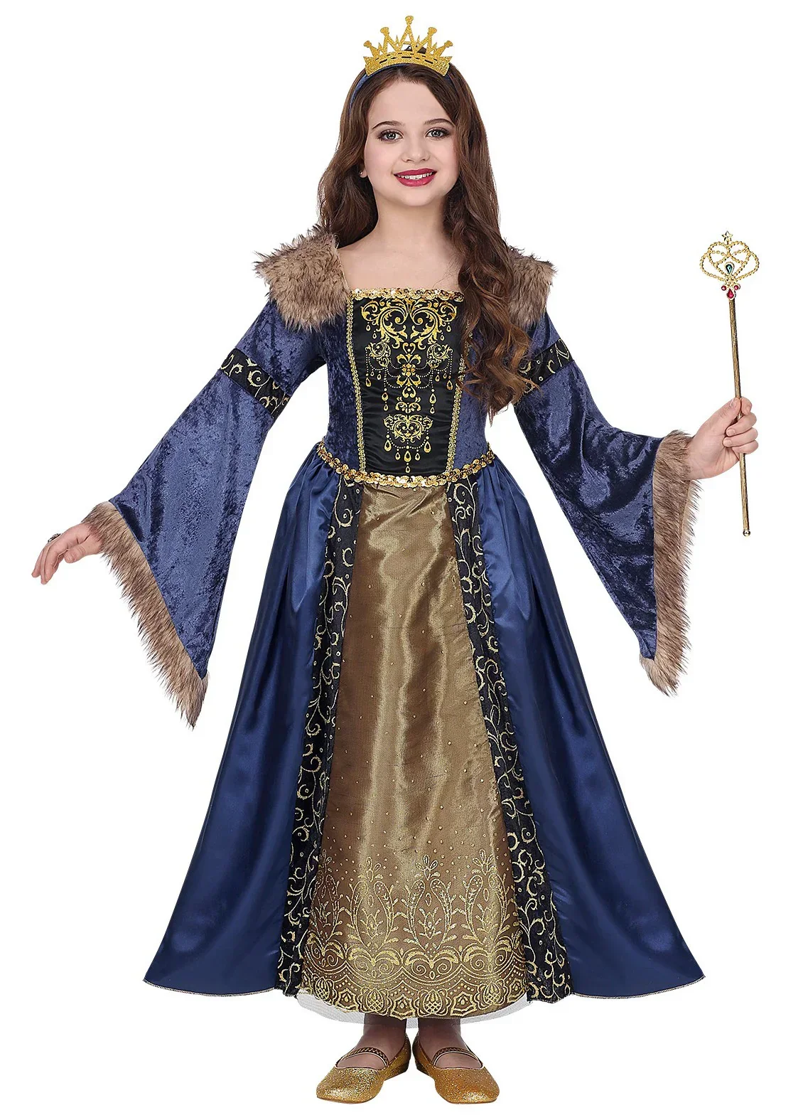 Disfraz de Reina Medieval Elegante para Niña - Image 2