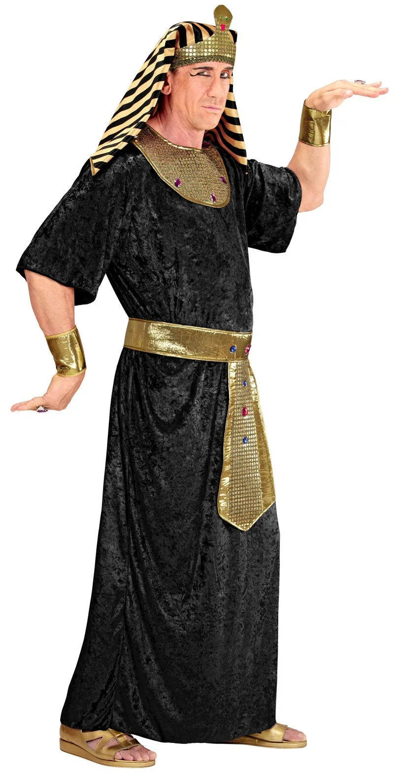 Disfraz de Rey Egipcio Negro y Dorado para Hombre - Image 3
