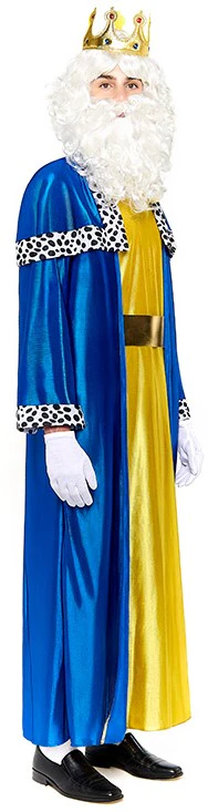 Disfraz de Rey Mago Azul y Amarillo para Hombre - Image 3