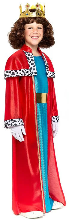 Disfraz de Rey Mago Rojo y Azul para Niño - Image 2