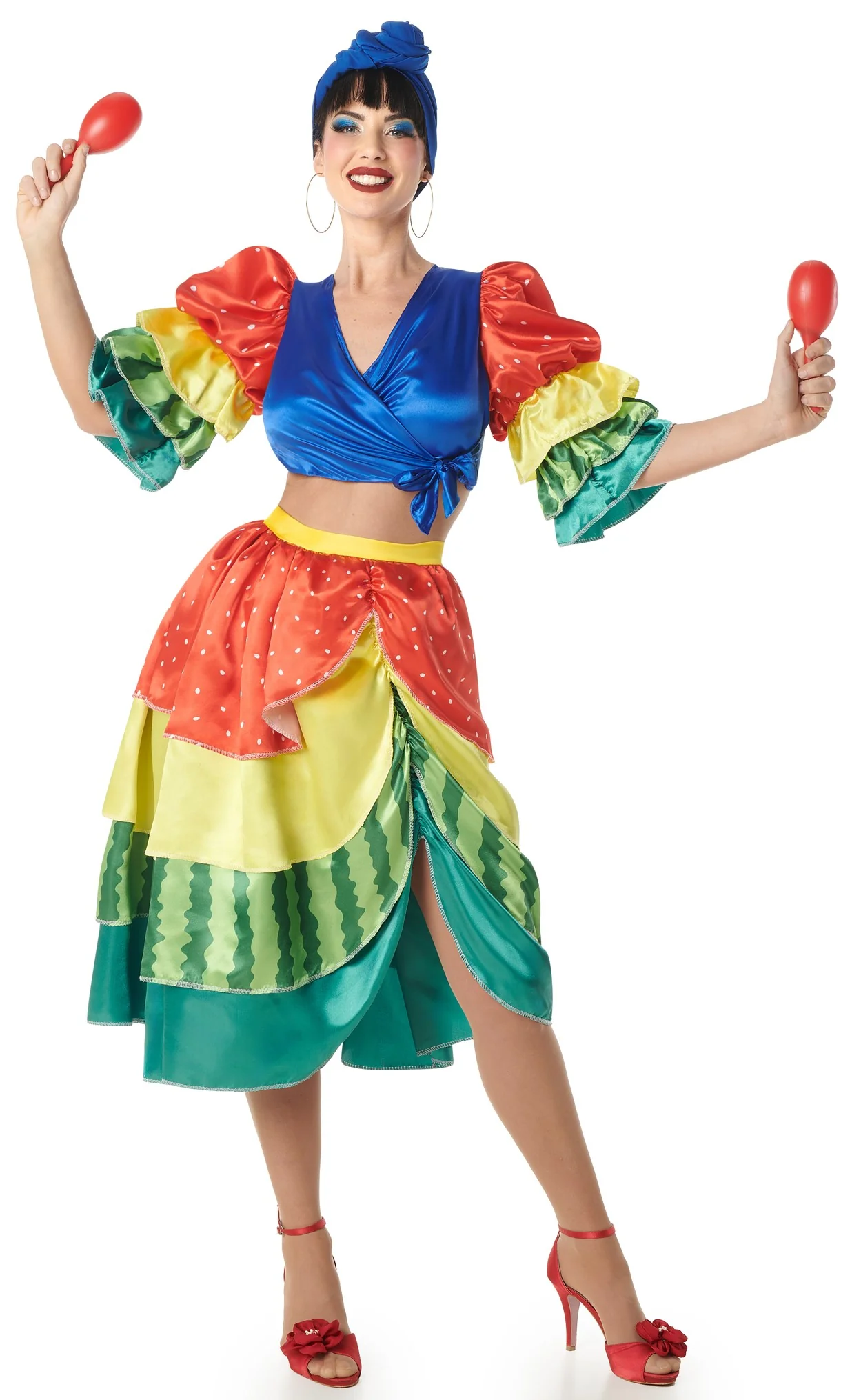 Disfraz de Rumbera Multicolor para Mujer