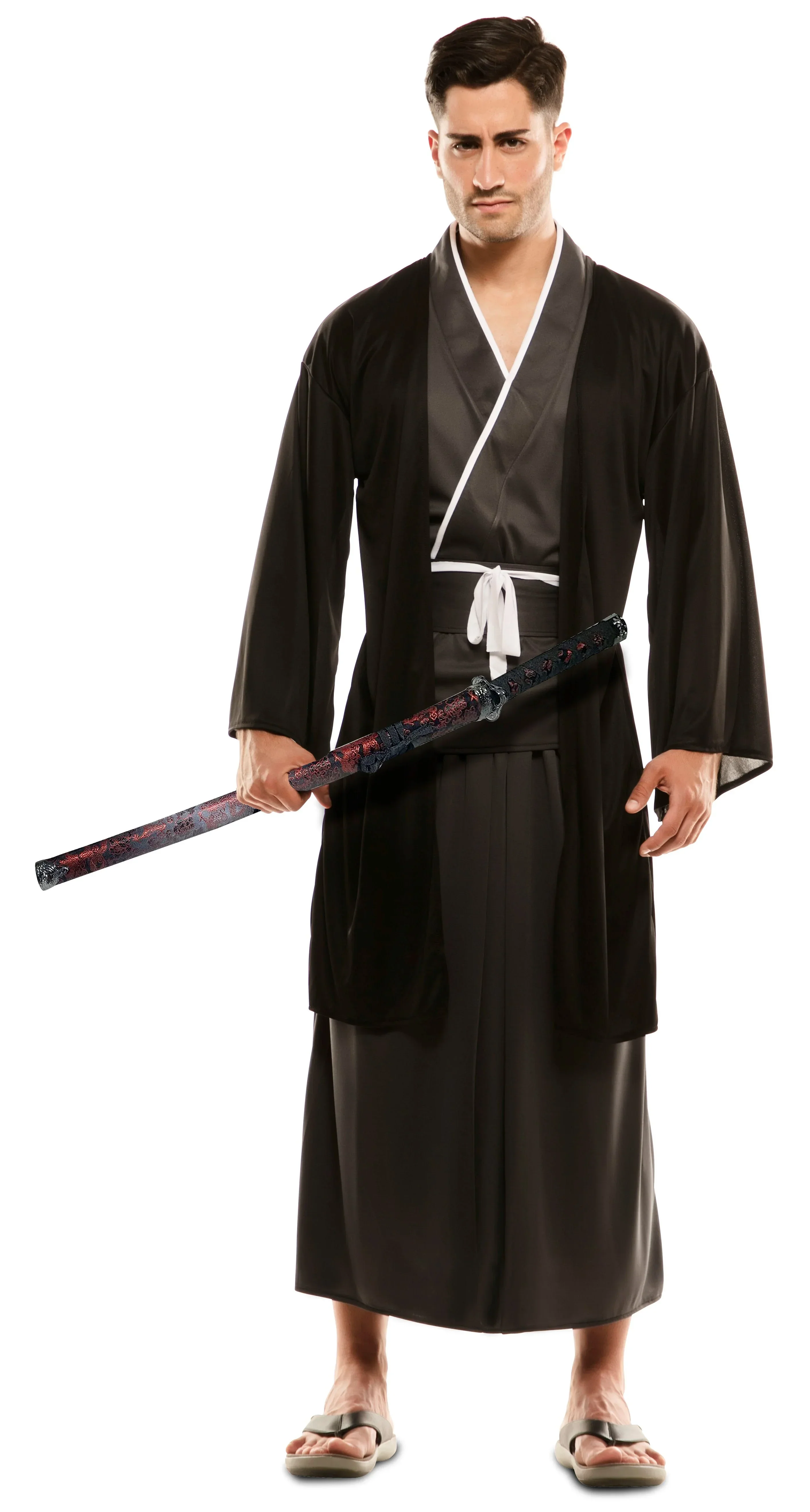 Disfraz de Samurái Japonés Negro para Hombre - Image 3