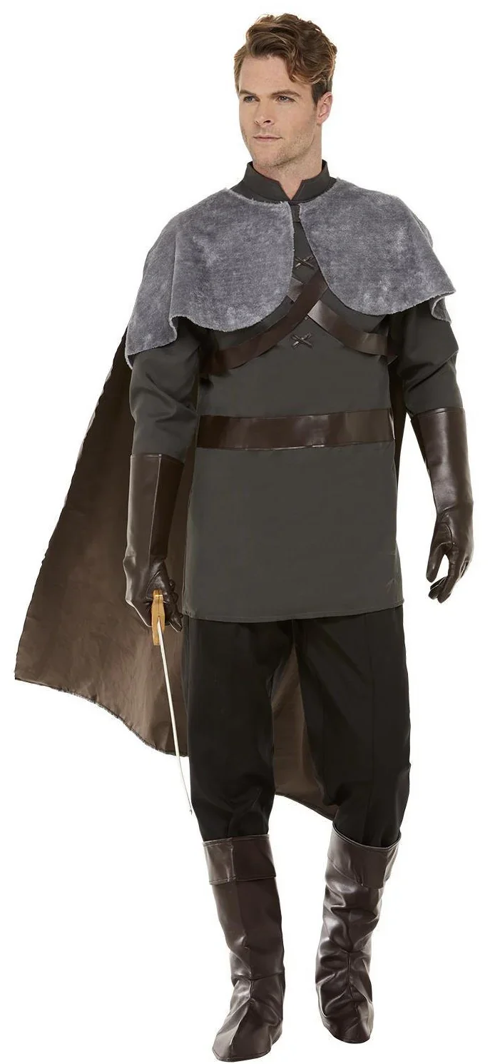 Disfraz de Señor Medieval Gris con Capa para Hombre - Image 2