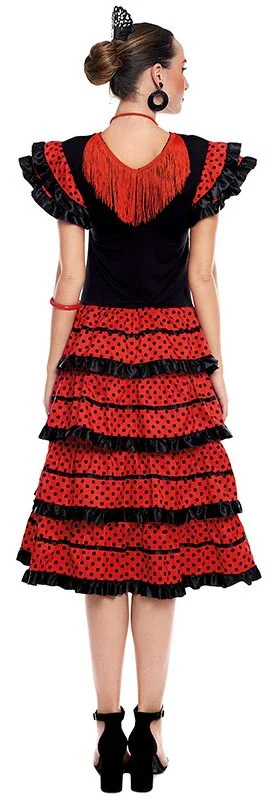 Disfraz de Sevillana Negro y Rojo para Mujer - Image 2