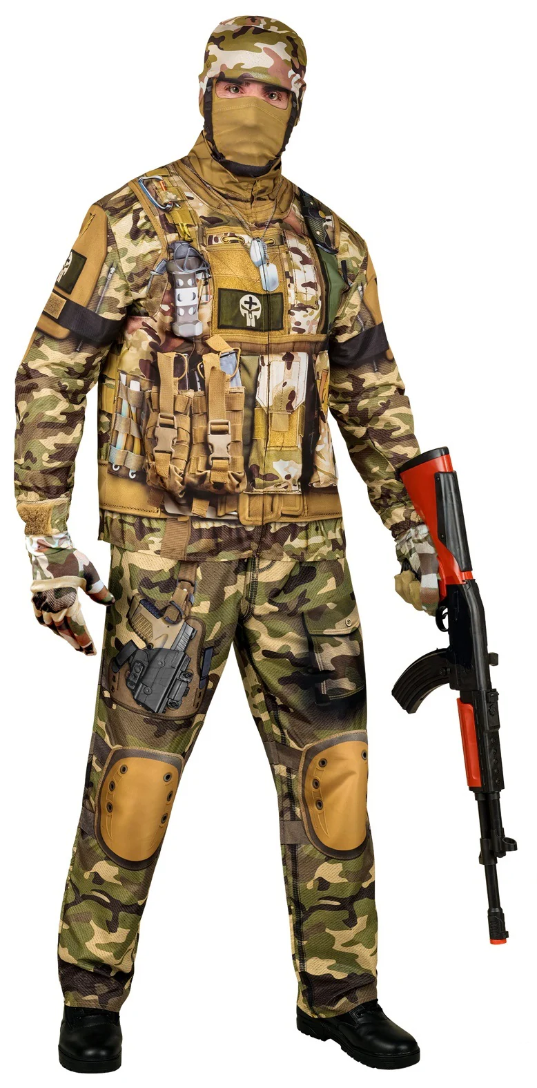 Disfraz de Soldado con Camuflaje Militar para Hombre - Image 4