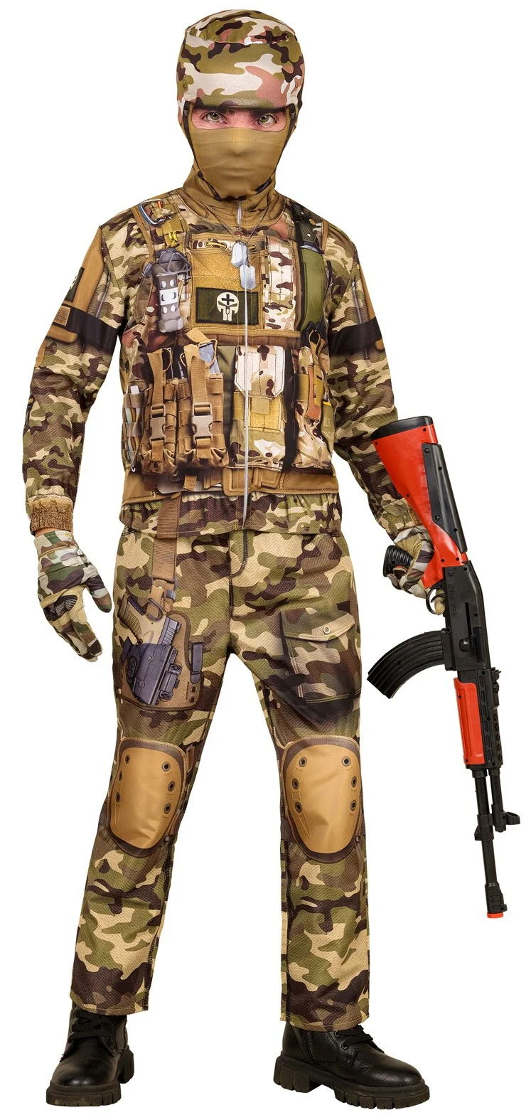 Disfraz de Soldado con Camuflaje Militar para Niño