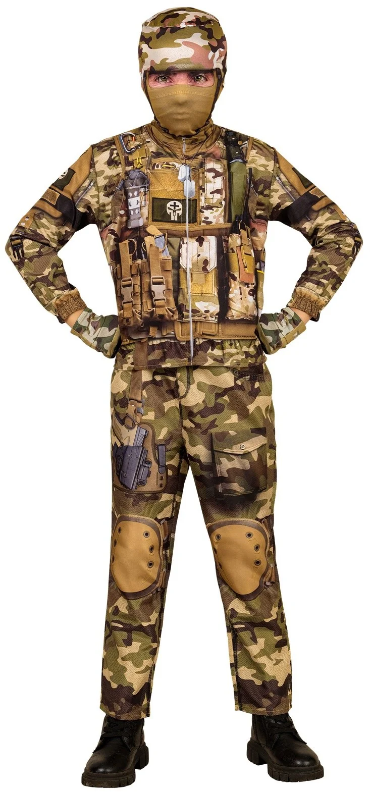 Disfraz de Soldado con Camuflaje Militar para Niño - Image 3