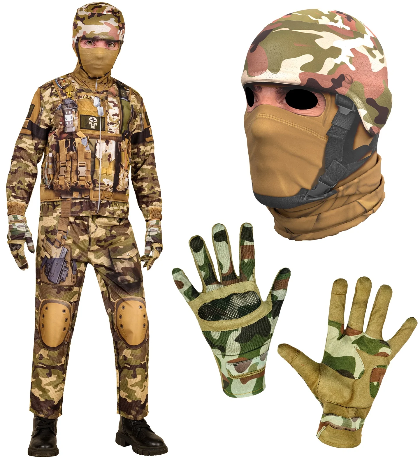 Disfraz de Soldado con Camuflaje Militar para Niño - Image 4
