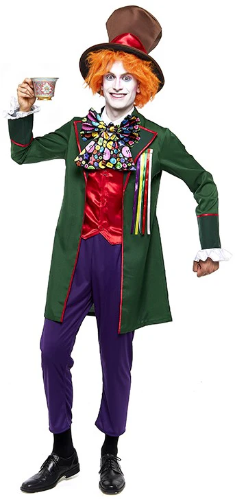 Disfraz de Sombrerero Loco Verde para Hombre