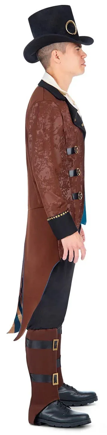 Disfraz de Steampunk con Chaleco Azul para Hombre - Image 3
