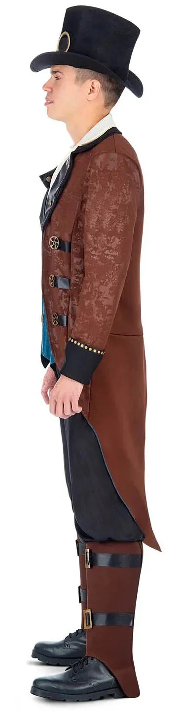 Disfraz de Steampunk con Chaleco Azul para Hombre - Image 4