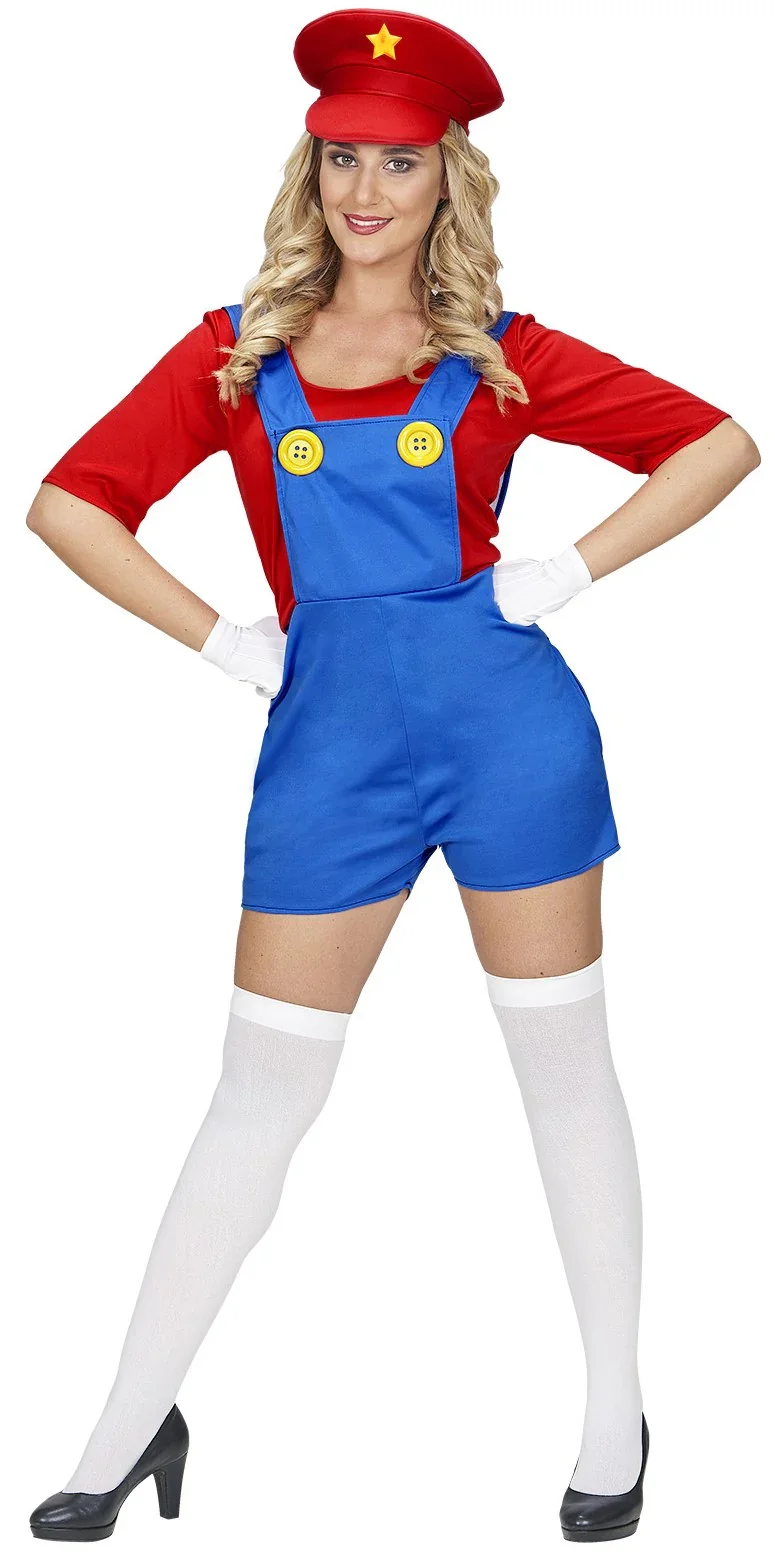 Disfraz de Super Mario con Pantalón Corto para Mujer