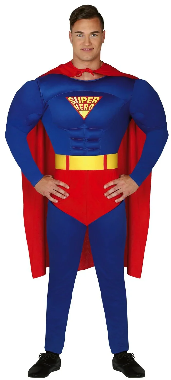Disfraz de Superhéroe Musculoso con Capa para Hombre