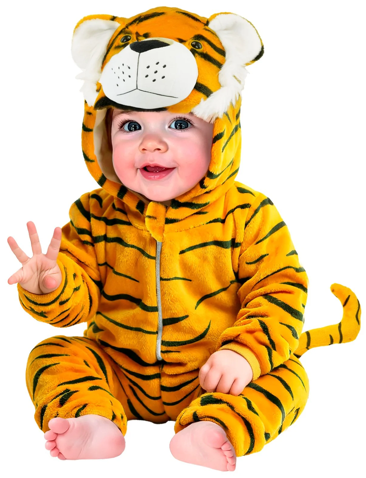 Disfraz de Tigre de Peluche con Capucha para Bebé