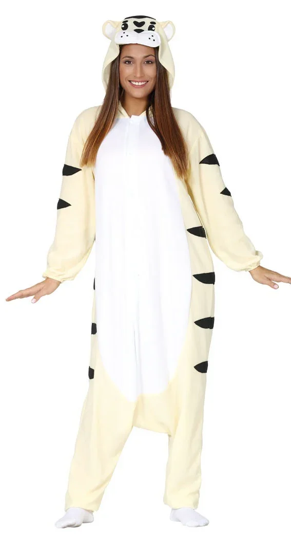 Disfraz de Tigre Blanco Pijama para Adulto - Image 2
