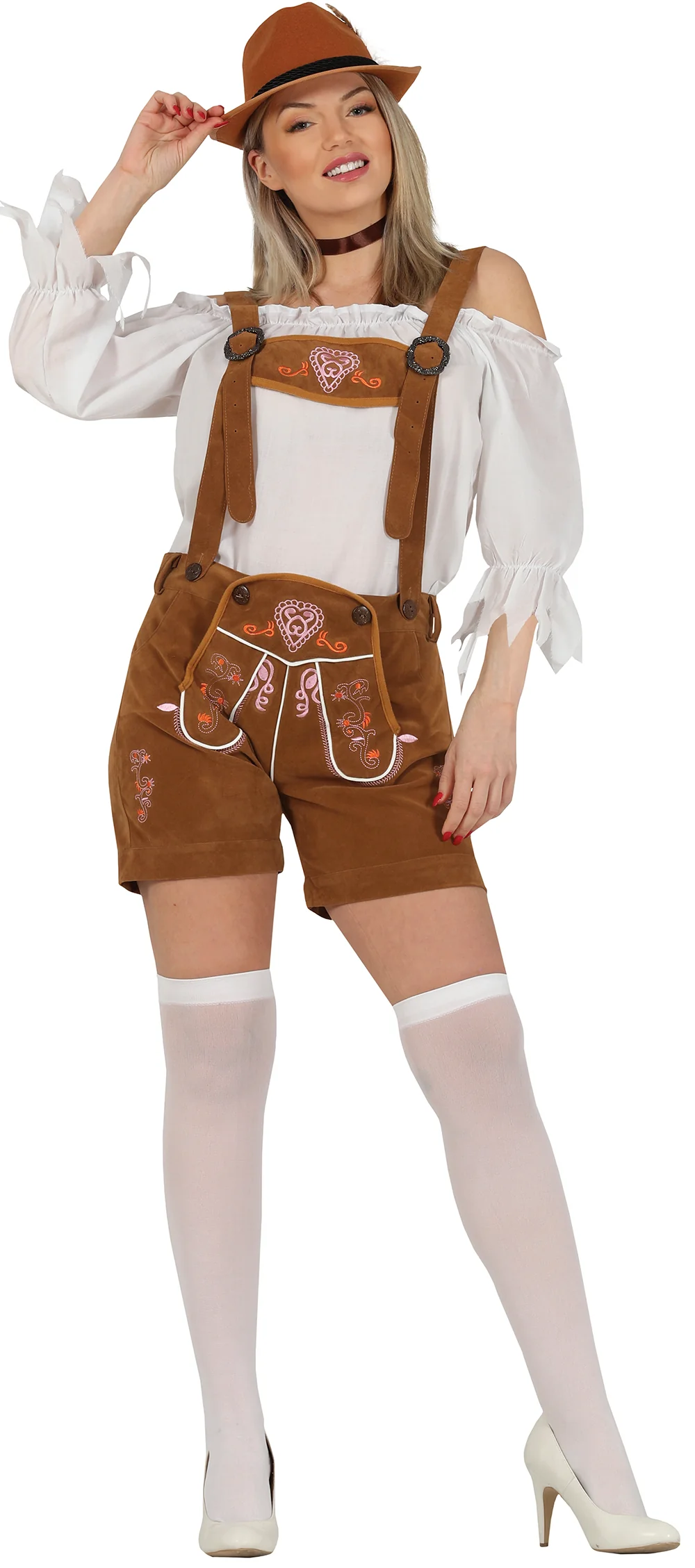 Disfraz de Tirolesa Oktoberfest en Marrón Claro para Mujer - Image 5