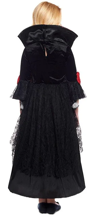 Disfraz de Vampiresa Rojo y Negro Premium para Niña - Image 2