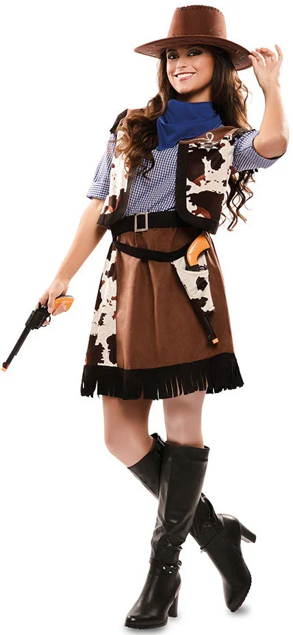 Disfraz de Vaquera Estampado Vaca para Mujer - Image 4