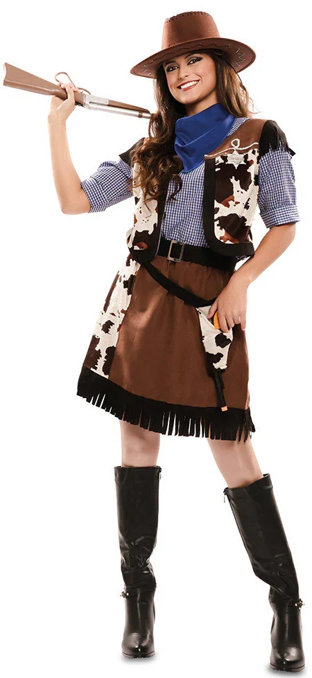 Disfraz de Vaquera Estampado Vaca para Mujer - Image 5