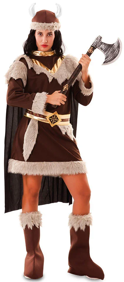 Disfraz de Vikinga Marrón para Mujer - Image 3
