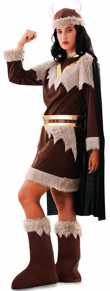 Disfraz de Vikinga Marrón para Mujer - Image 4