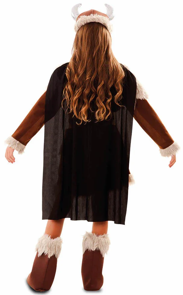 Disfraz de Vikinga Marrón para Niña - Image 2