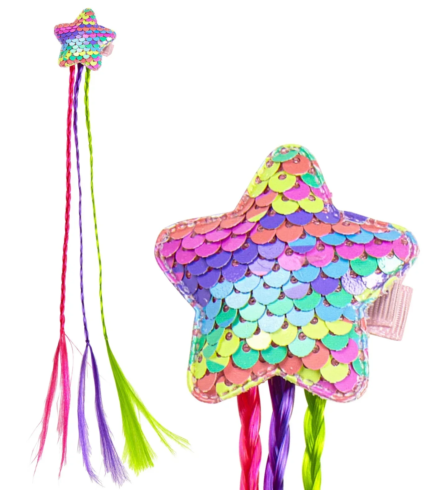 Estrella de Lentejuelas para el Pelo con Trenzas de Colores - Image 2