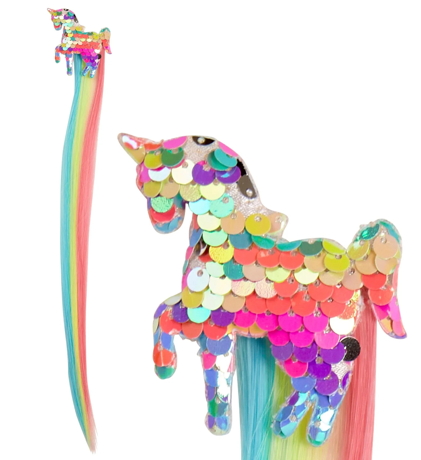Extensión de Pelo Multicolor con Unicornio de Lentejuelas - Image 2