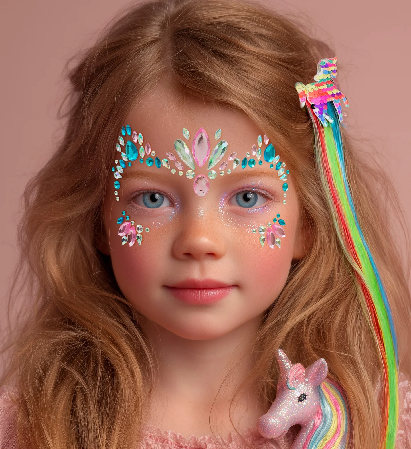 Extensión de Pelo Multicolor con Unicornio de Lentejuelas - Image 3