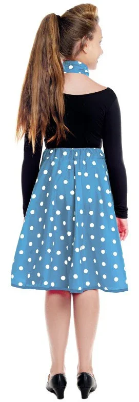 Falda Años 50 Azul con Lunares Blancos Infantil - Image 2