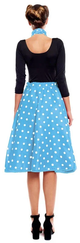 Falda Años 50 Azul con Lunares Blancos para Mujer - Image 2