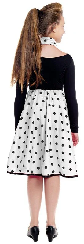 Falda Años 50 Blanca con Lunares Negros Infantil - Image 2