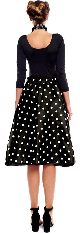 Falda Años 50 Negra con Lunares Blancos para Mujer - Image 2