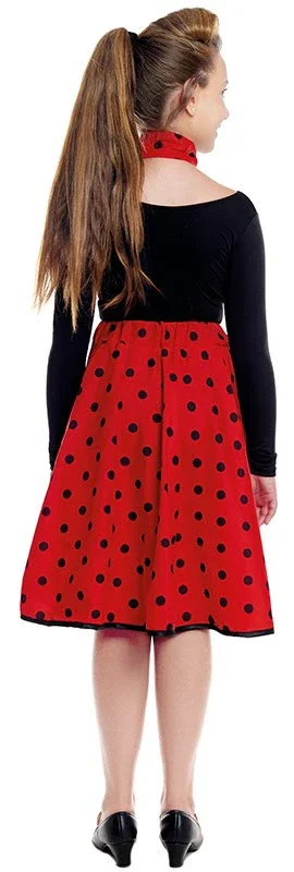 Falda Años 50 Roja con Lunares Negros Infantil - Image 2