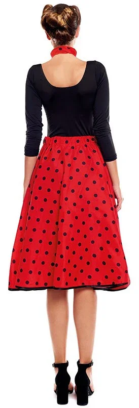 Falda Años 50 Roja con Lunares Negros para Mujer - Image 2
